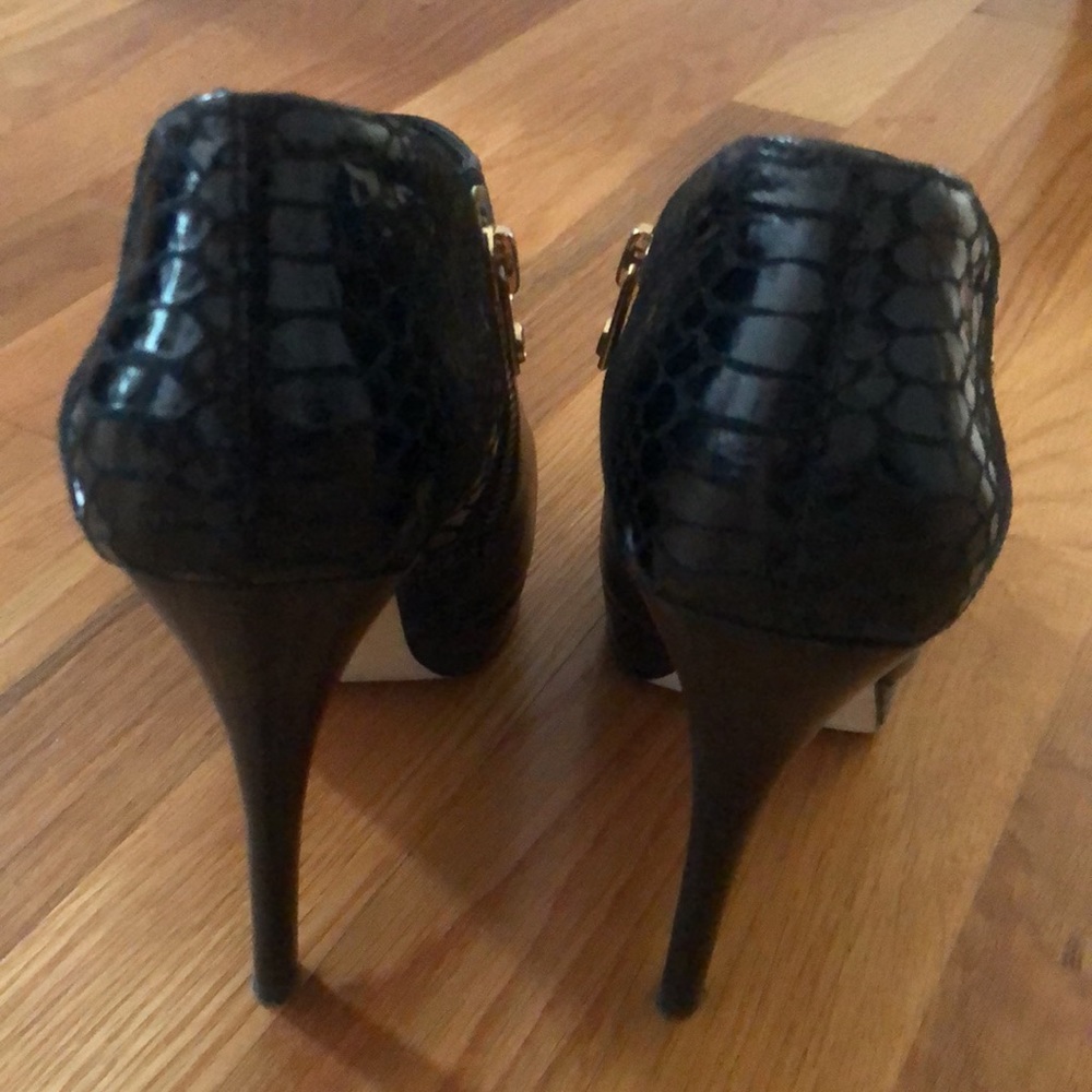 Michael Kors Platform Black Leather Bootie - Picture 5 of 7